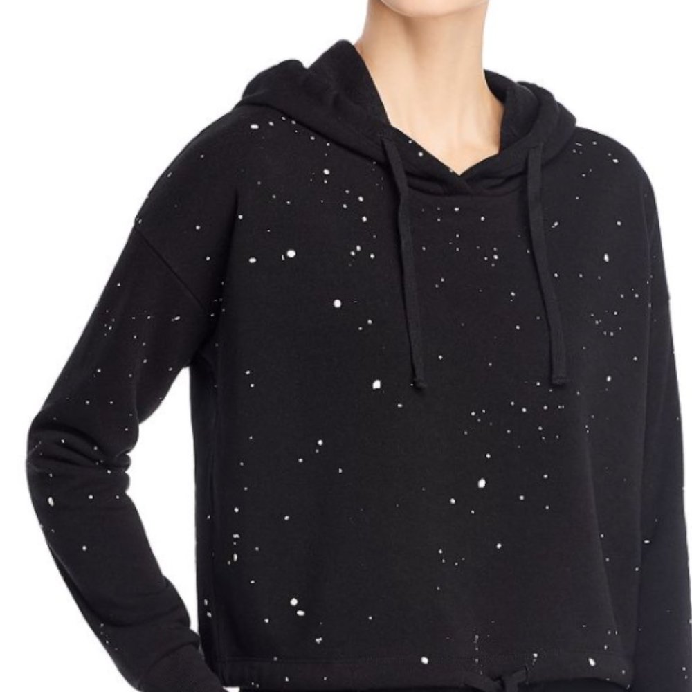 Black Speckled Hoodie Sweatshirt - Women